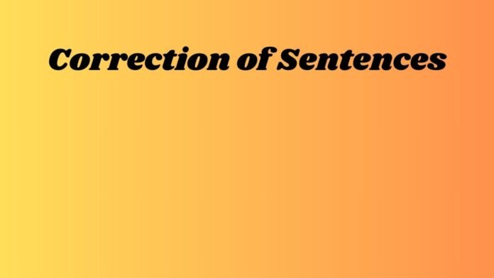 Correction of Sentences