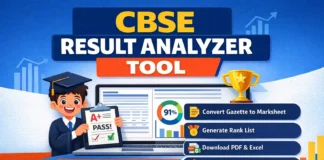 CBSE CLASS X 2026 Result Analyzer Tool – Convert Gazette to Marksheet, Rank List & Excel (Free) CBSE RESULT ANALYZER TOOL